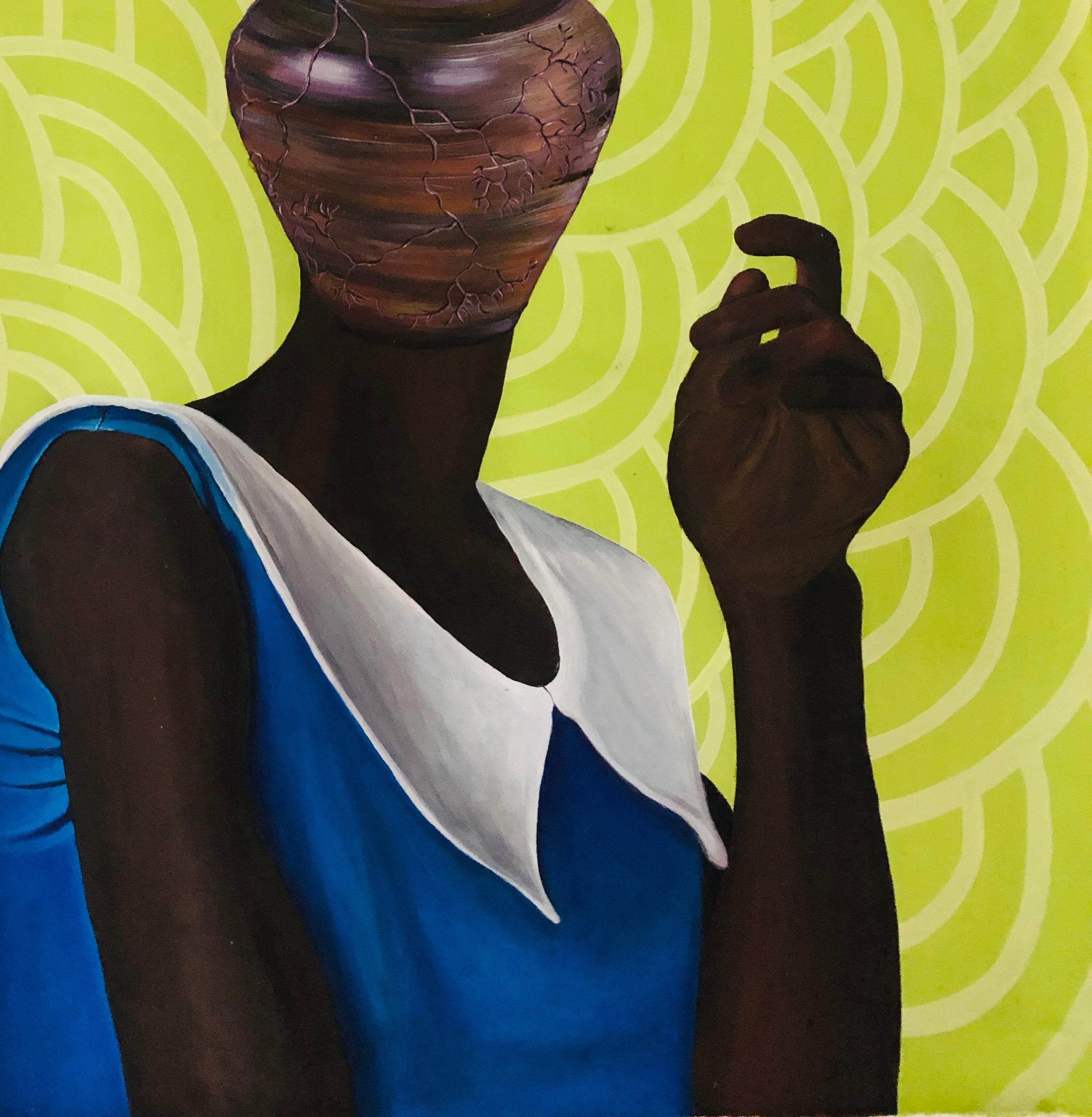 Self-Worth - Contemporary Painting by Hezekiah Oyejide Obidare