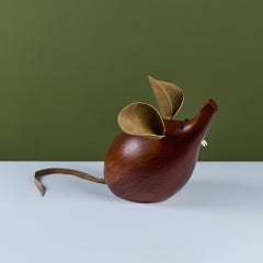 H+F Denmark Large Teak Mouse Sculpture