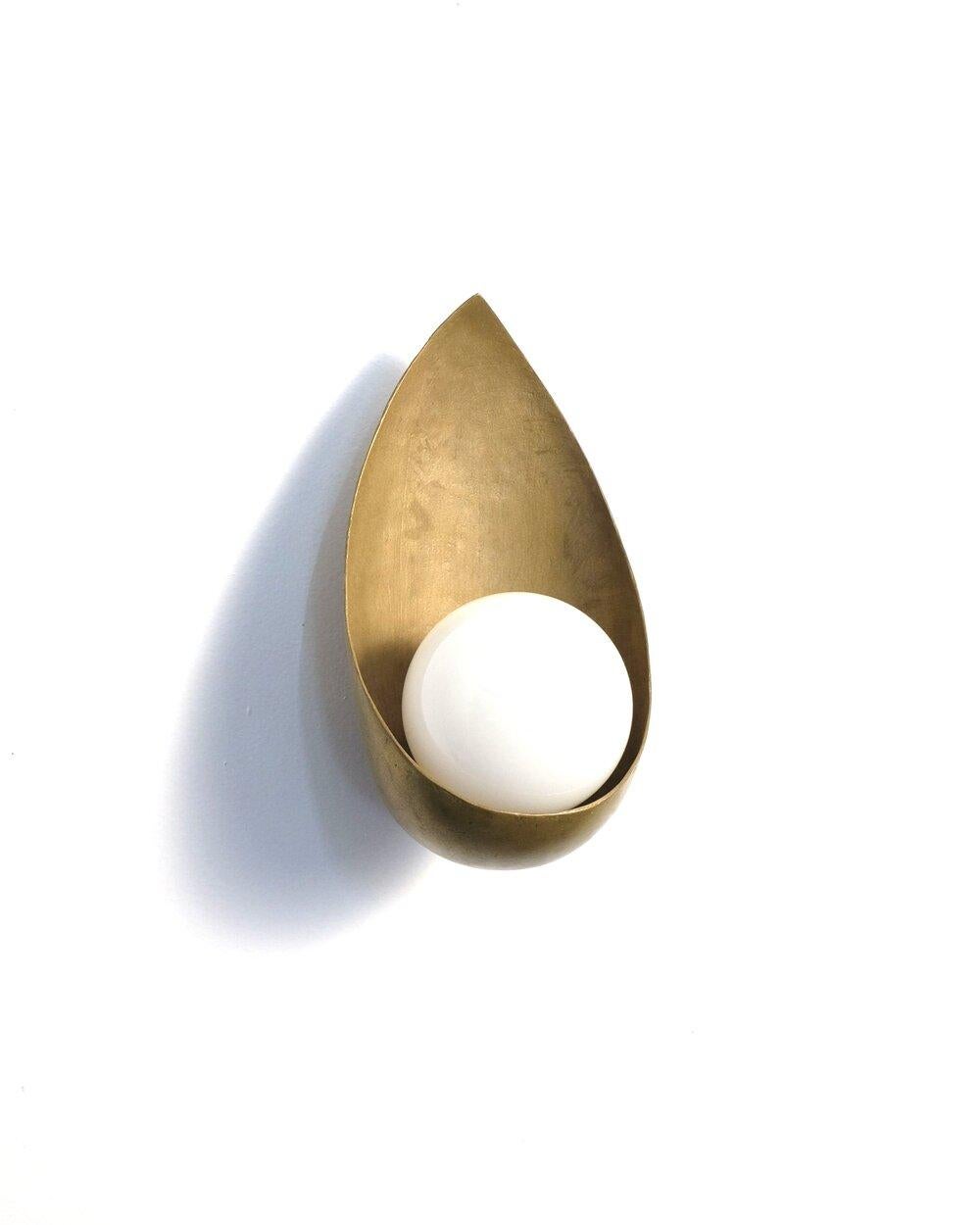 Brutalist HF1 Wall Sculpture in Hand Hammered and Cast Gold Finished Brass For Sale