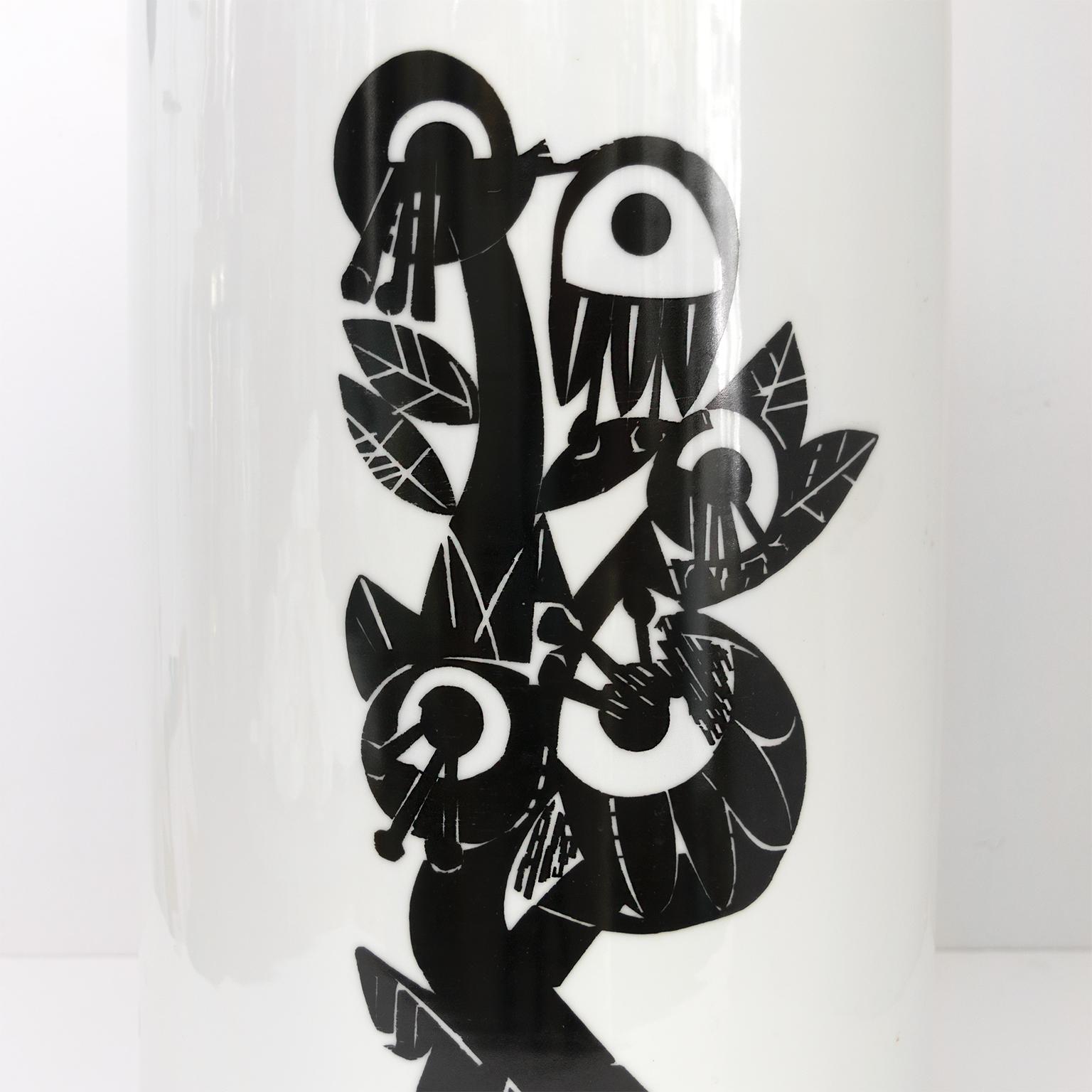 Glazed H&G Selb Heinrich Large Artistic Modernist Porcelain Vase with Figures For Sale