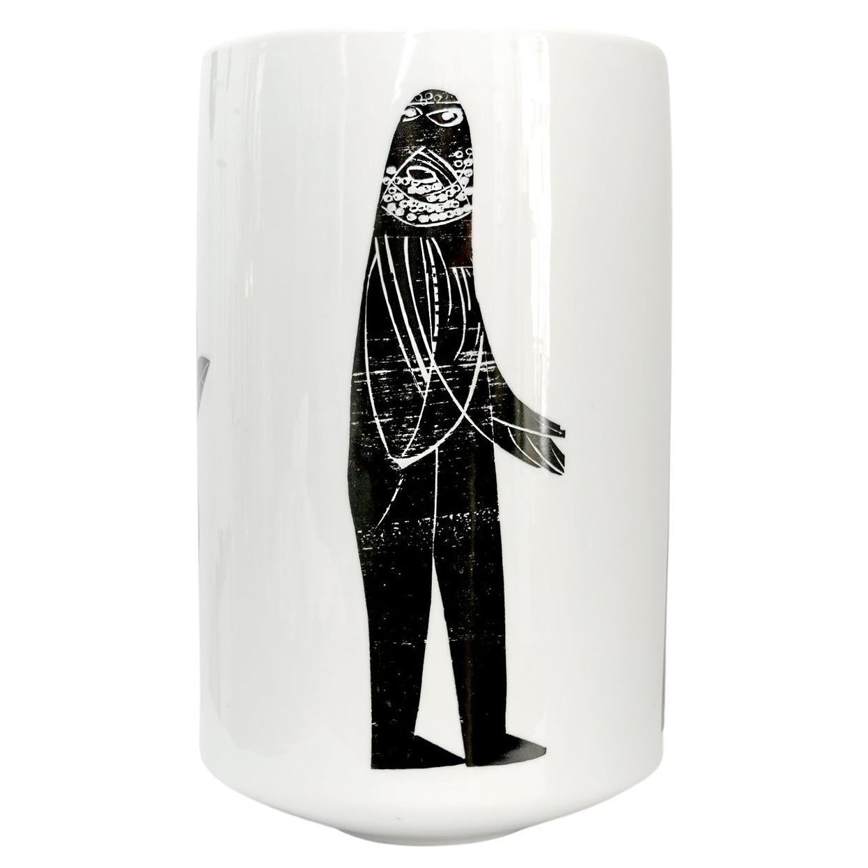 H. Heinrich H&G Grande vaso artistico modernista in porcellana con figure