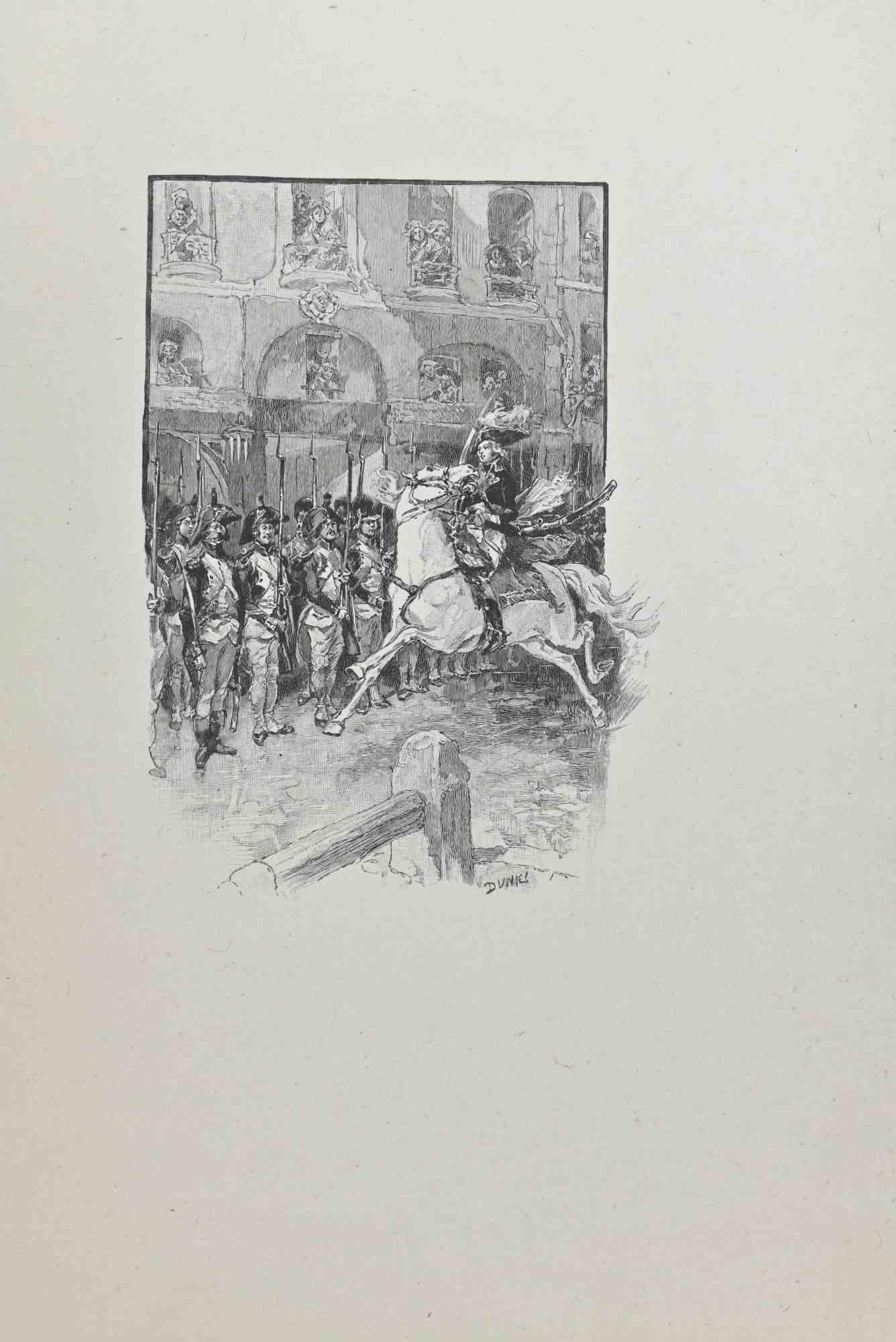 Arrival of General - Lithograph by Hégésippe Moreau - 1838