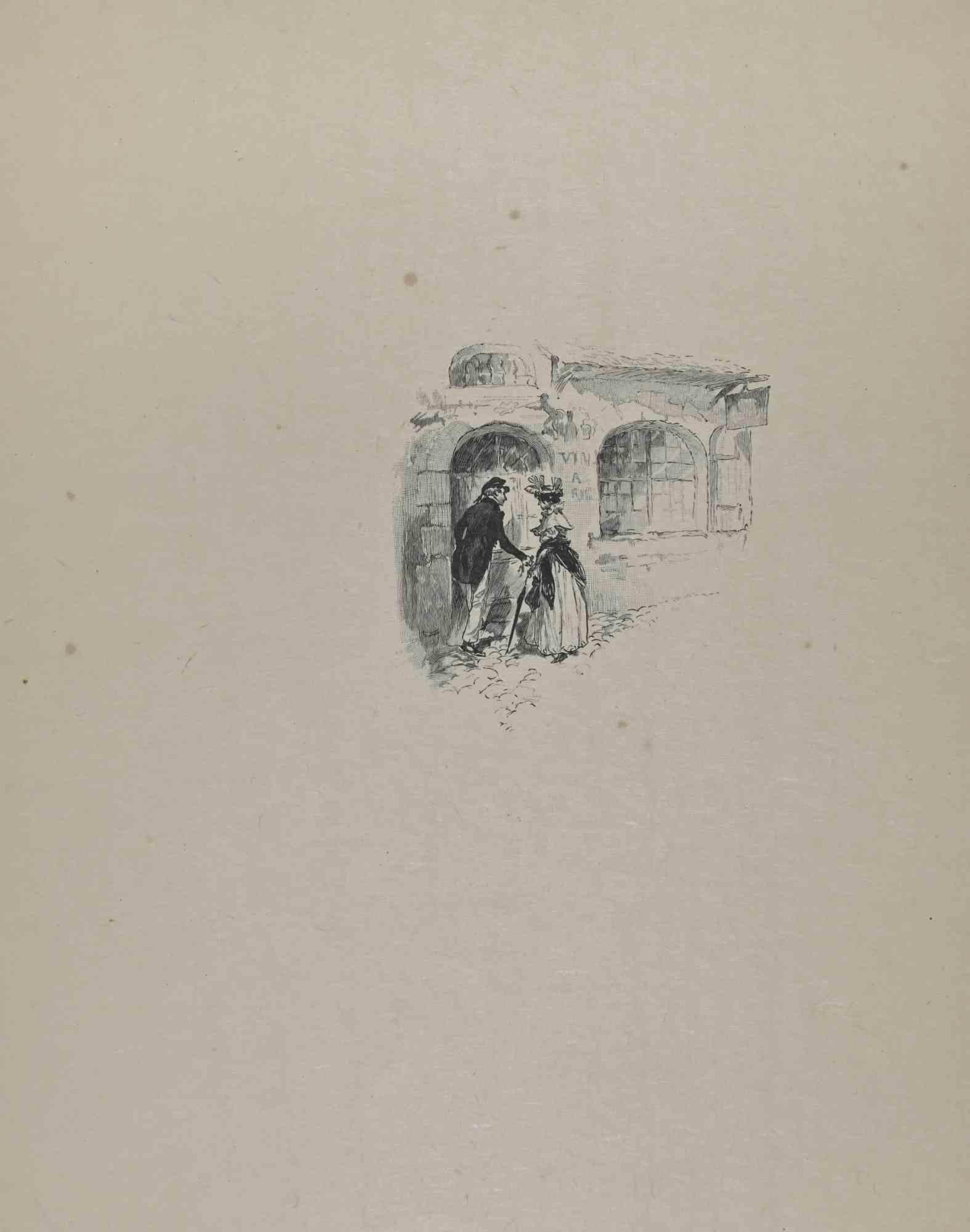 Petits Contes à ma Sœur is a lithograph on paper realized by Hégésippe Moreau,  dated 1838.

The artwork  is in good condition except some foxings that don't affect the image . 

Hégésippe Moreau (1810-1838) was a French lyric poet. The romantic