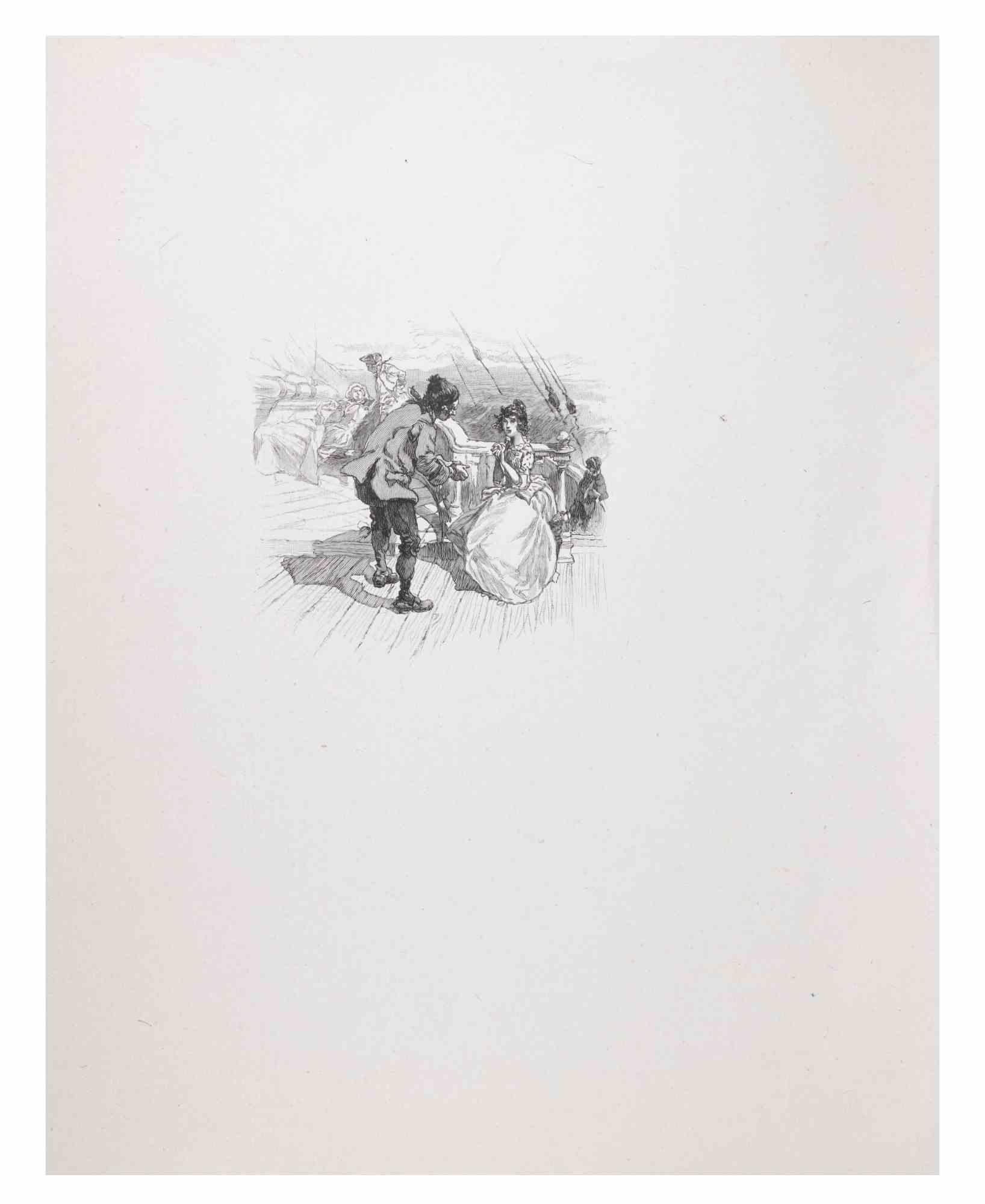 Petits Contes à ma Sœur is a Lithograph on paper realized by Hégésippe Moreau in 1838.

The artwork is in good condition.

Hégésippe Moreau (1810-1838) was a French lyric poet. The romantic myth was solidified by the publication of his complete