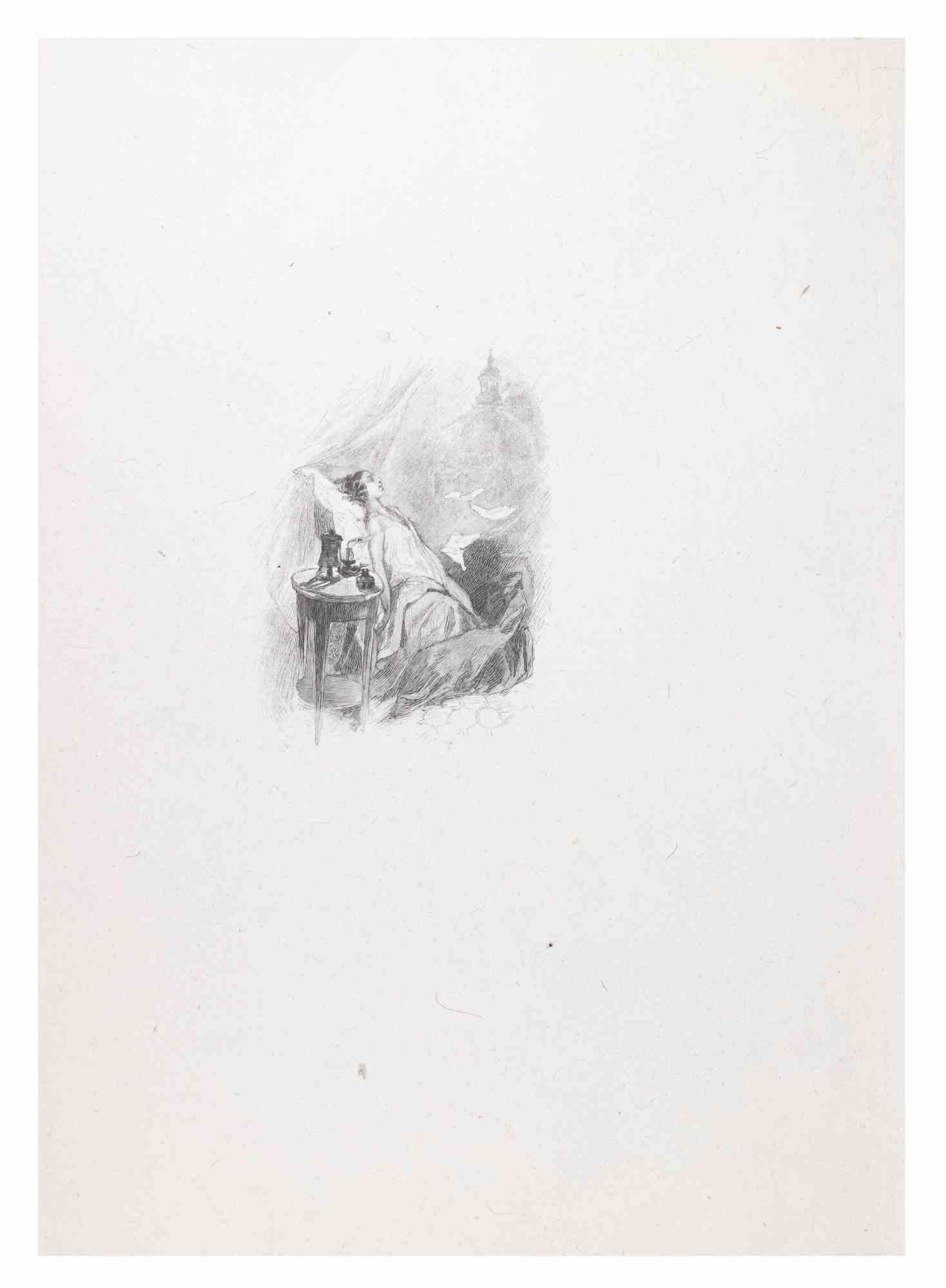 Petits Contes à ma Sœur è una litografia su carta realizzata da Hégésippe Moreau nel 1838.

L'opera d'arte è in buone condizioni.

Hégésippe Moreau (1810-1838) è stato un poeta lirico francese. Il mito romantico si consolidò con la pubblicazione