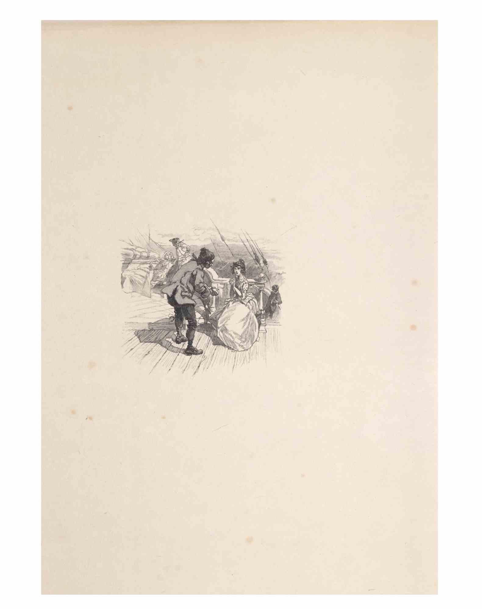 Petits Contes à ma Sœur is a Lithograph on paper realized by Hégésippe Moreau in 1838.

The artwork is in good condition.

Hégésippe Moreau (1810-1838) was a French lyric poet. The romantic myth was solidified by the publication of his complete