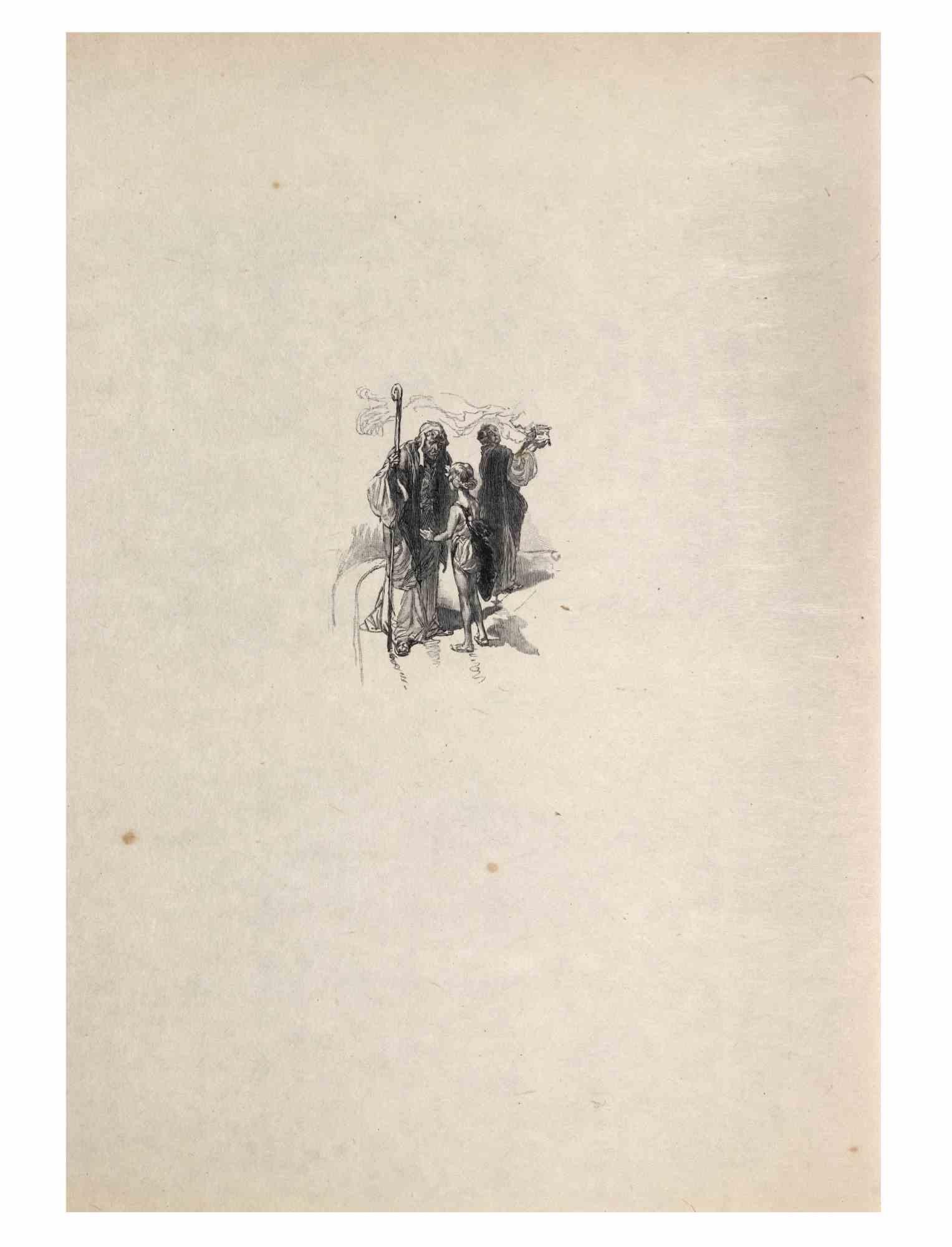 Petits Contes à ma Sœur is a Lithograph on paper realized by Hégésippe Moreau in 1838.

The artwork is in good condition.

Hégésippe Moreau (1810-1838) was a French lyric poet. The romantic myth was solidified by the publication of his complete