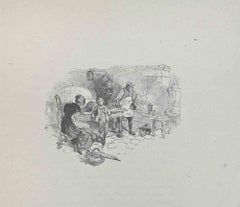 The Conversation - Lithograph by Hégésippe Moreau - 1838