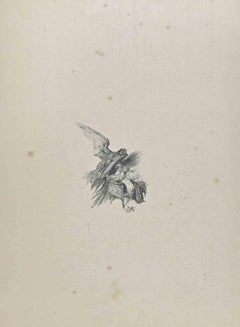 Antique The Flight - Lithograph by Hégésippe Moreau - 1838