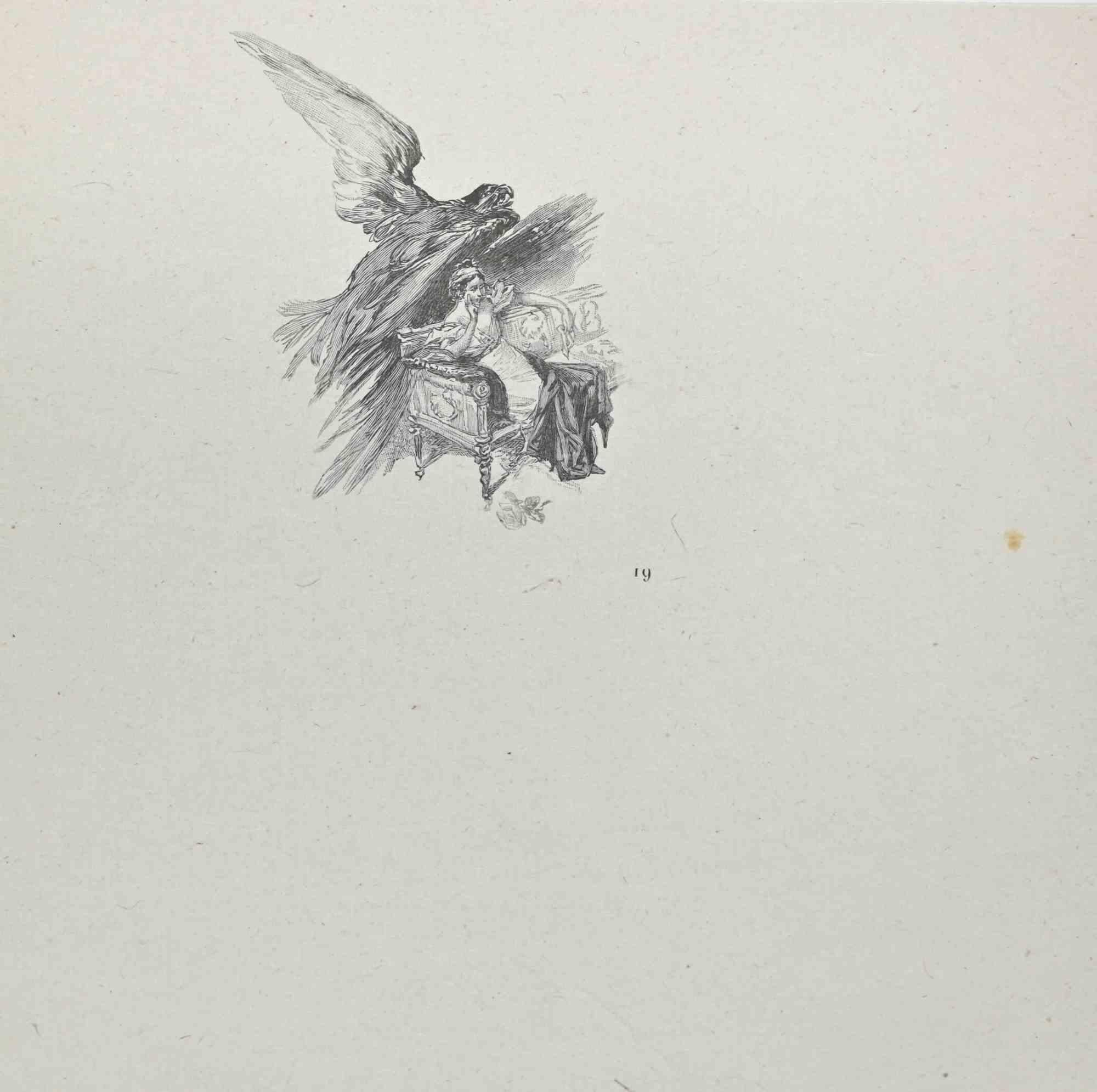 Der Flug ist eine Lithographie auf Papier von Hégésippe Moreau aus dem Jahr 1838.

Das Kunstwerk ist in gutem Zustand.

Hégésippe Moreau (1810-1838) war ein französischer Lyriker. Der romantische Mythos wurde durch die Veröffentlichung seines