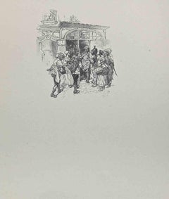 Antique The Shop - Lithograph by Hégésippe Moreau - 1838