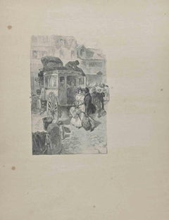 Antique The Trip - Lithograph by Hégésippe Moreau - 1838