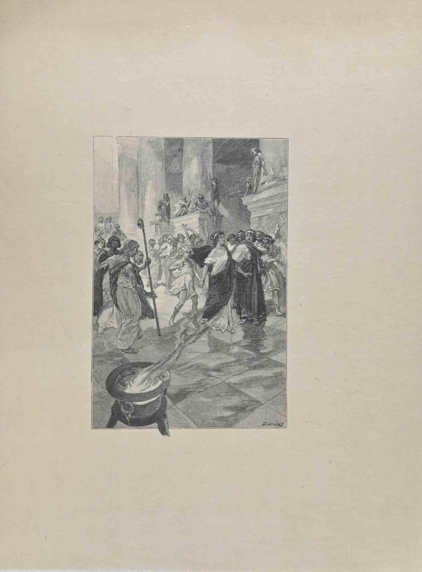 Spaziergang - Lithographie von Hégésippe Moreau - 1838