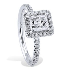 GIA Certified 0.92 Carat Radiant Cut Diamond Engagement Ring Handmade by H&H