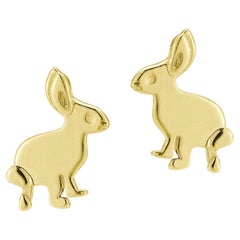 Hi June Parker 14 Karat Gold Bunny Stud Earrings
