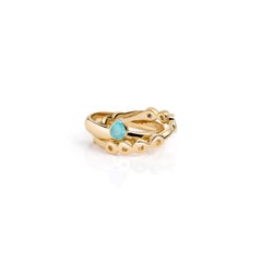 Hi June Parker 14 Karat Gold Connected Rings 0.32 Carat Paraiba Tourmaline