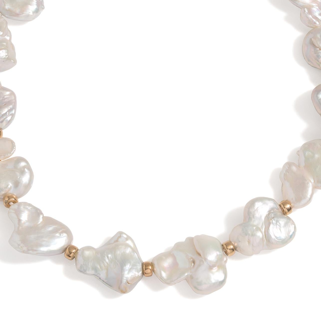 Hi June Parker 14 Karat Gold Keshi-Perlenkette mit Statement im Zustand „Neu“ im Angebot in New York, NY