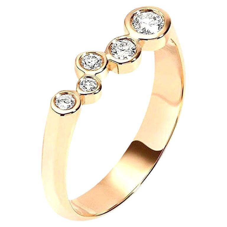 Hi June Parker 14 Karat Gold Hochzeits- oder Verlobungsring mit 0,27 Karat Diamant