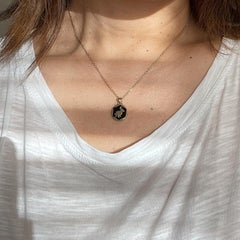 Hi June Parker 14 Karat Yellow Gold Enamel Bunny Pendant 0.03 Carat Diamond