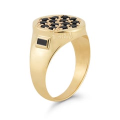 Pavé Signet Ring 0.84 Carat Black Diamonds 14 Karat Yellow Gold Hi June Parker