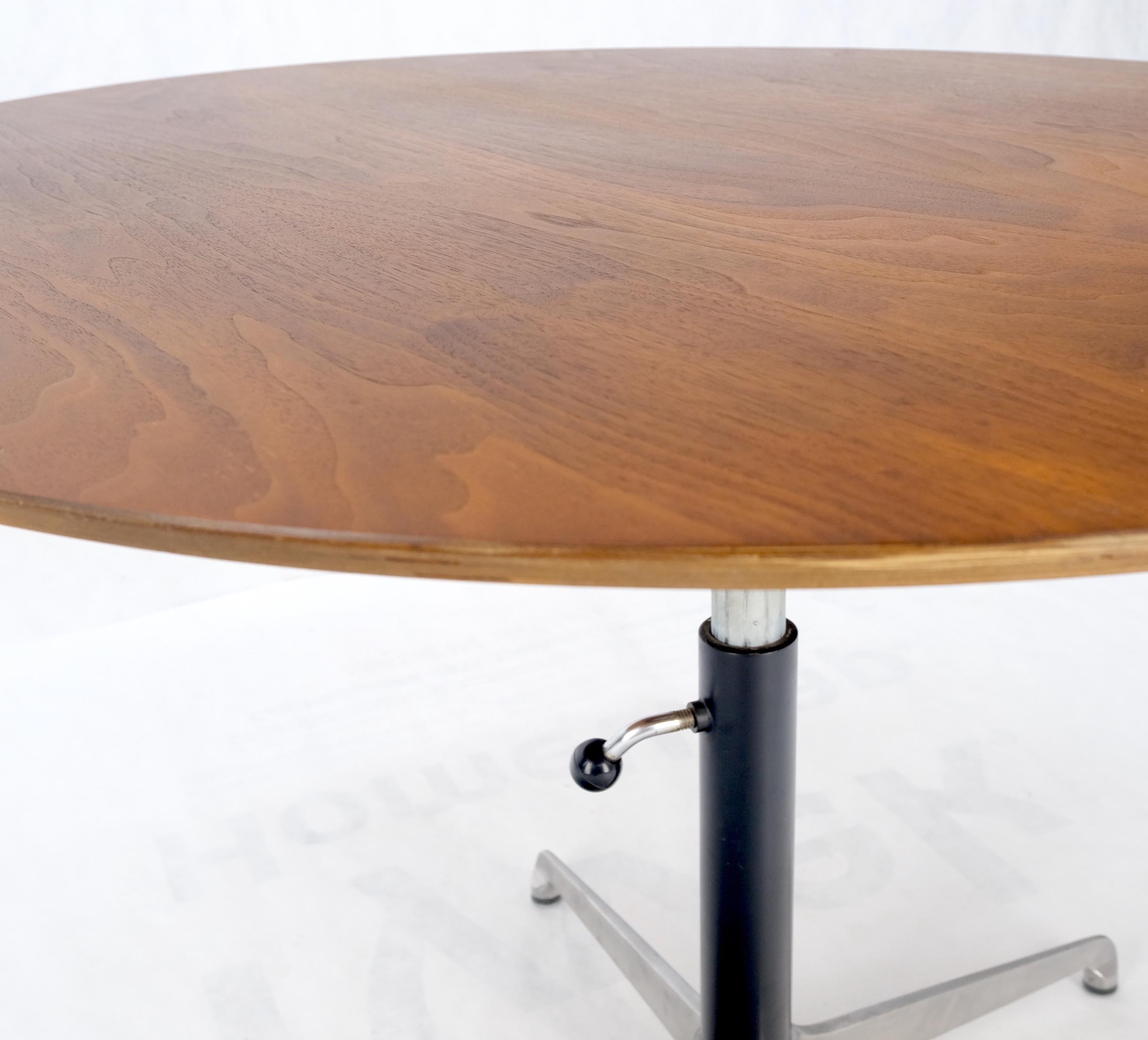 Mid-Century Modern Hi-Lo Convertible Dining to Coffee Adjustable Height Round Table Danish MCM MINT