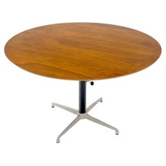 Hi-Lo Convertible Dining to Coffee Adjustable Height Round Table Danish MCM MINT