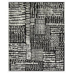 Hi Low Luxe Elfenbein-Charcoal Handgewebter Wollteppich, 10'3 x 13'11