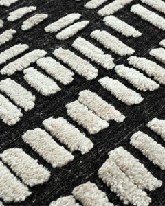 Hi Low Luxe Ivory-Charcoal Hand Woven Wool Rug, 12'3 x 14'10