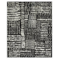 Hi Low Luxe Ivory-Charcoal Hand Woven Wool Rug, 12'3 x 14'10