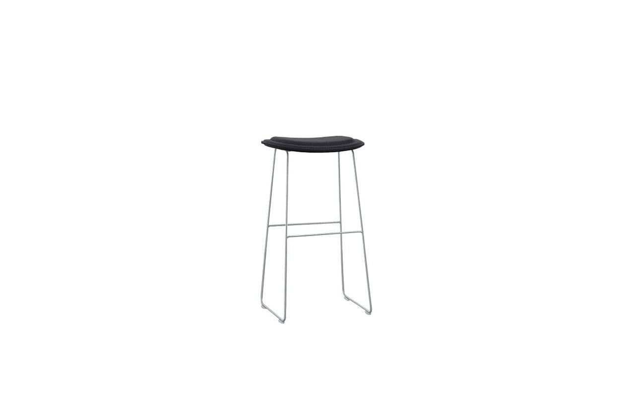 Modern Hi Pad Stool in Fabric or Leather with Metal Leg, Jasper Morrison for Cappellini For Sale