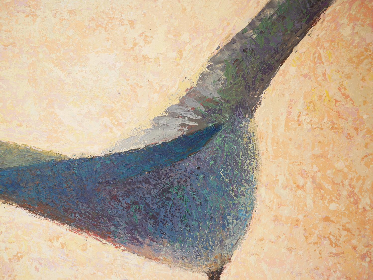 Pastel-Toned Abstract Impressionist Dusk Landscape with a Bird 3