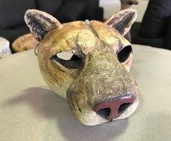 Hib Sabin Carved Wood Spirit Animal Mask