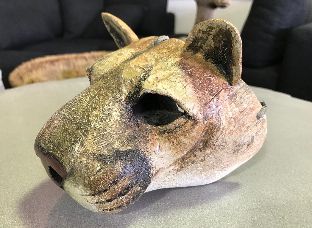 Hib Sabin Carved Wood Spirit Animal Mask In Good Condition In Studio City, CA