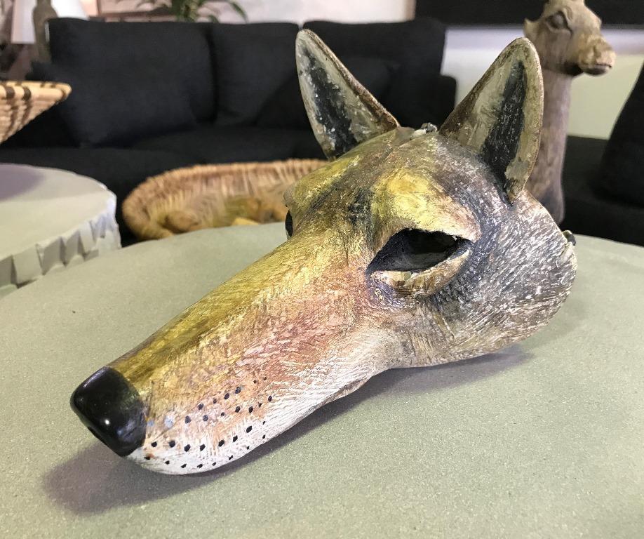 Hib Sabin Carved Wood Spirit Animal Mask In Good Condition In Studio City, CA