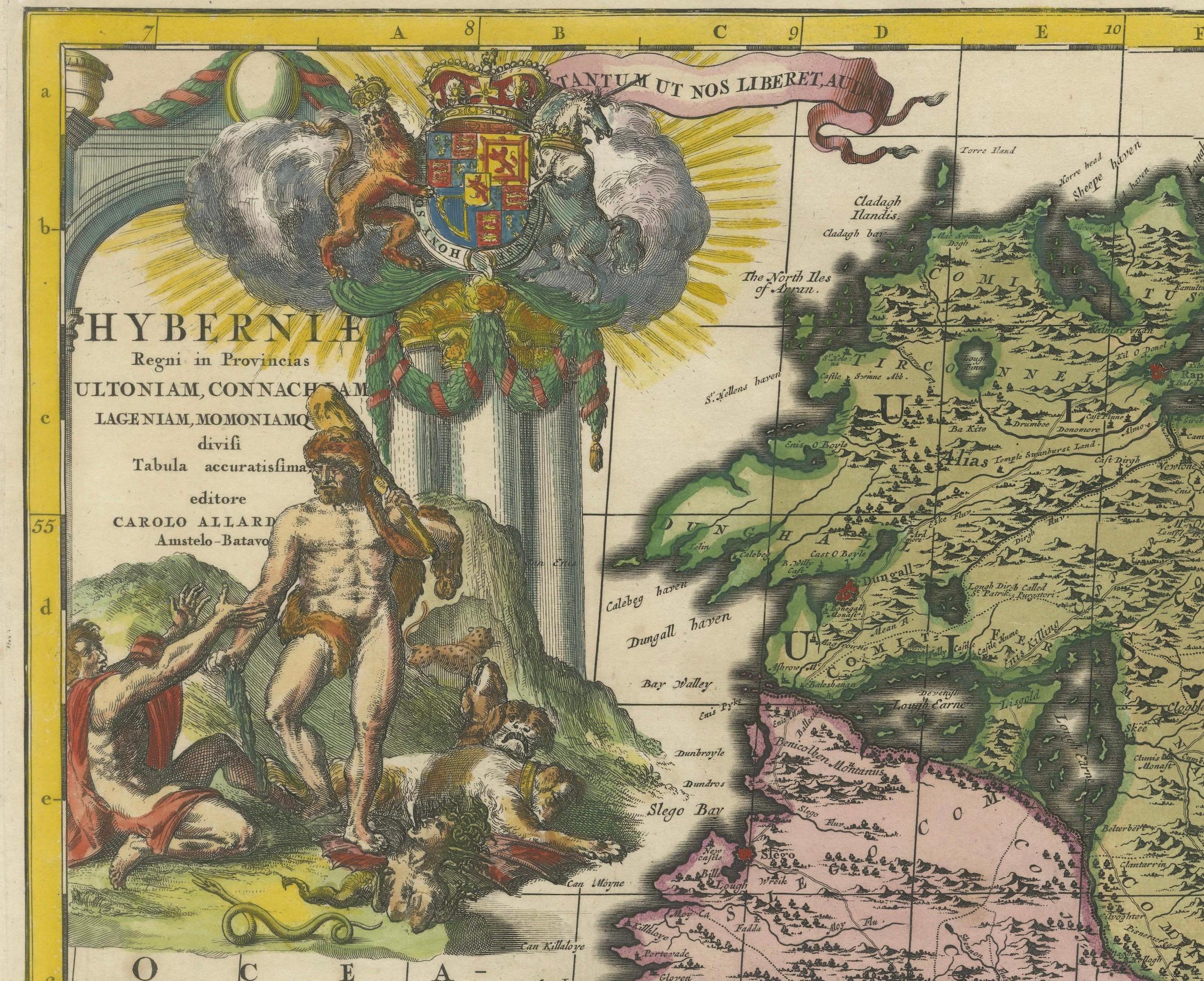 This is a historical map of Ireland created by Carel Allard around 1700, titled 