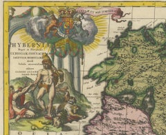 Mappa Hibernia Regnum di Carel Allard, 1700: Province d'Irlanda colorate a mano