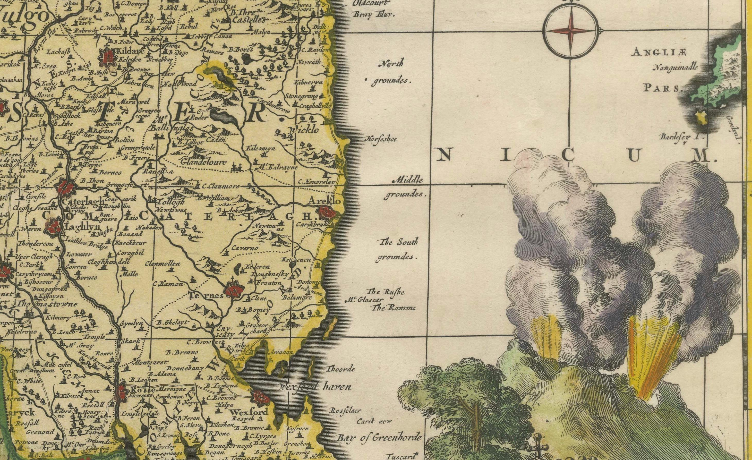 Hibernia Regnum Map by Carel Allard, 1700: Hand-Colored Provinces of Ireland For Sale 2