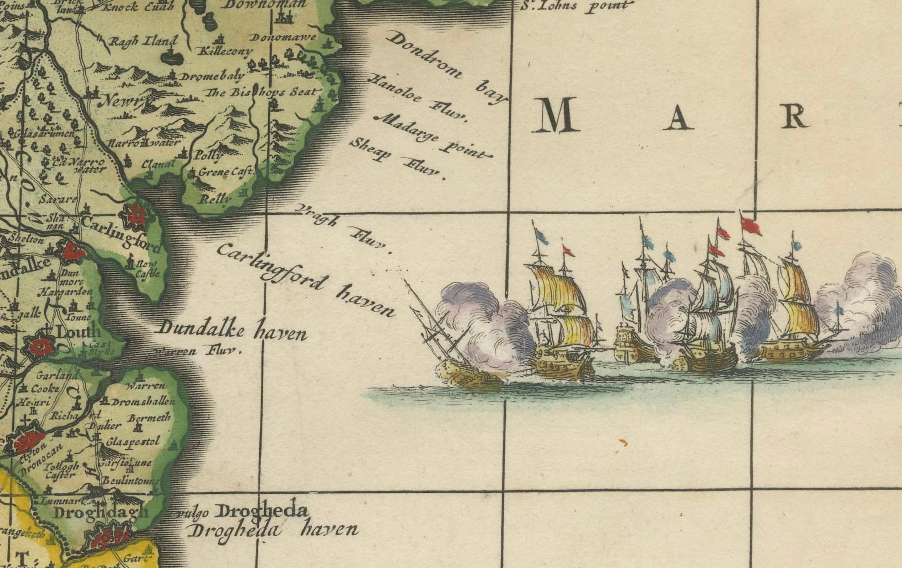 Hibernia Regnum Map by Carel Allard, 1700: Hand-Colored Provinces of Ireland For Sale 3