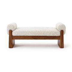 Hibi Bench – Upholstered Sculptural Bench in Solid Wood