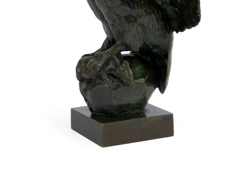 “Hibou Owl” French Bronze Sculpture by Antoine-Louis Barye & Barbedienne For Sale 8