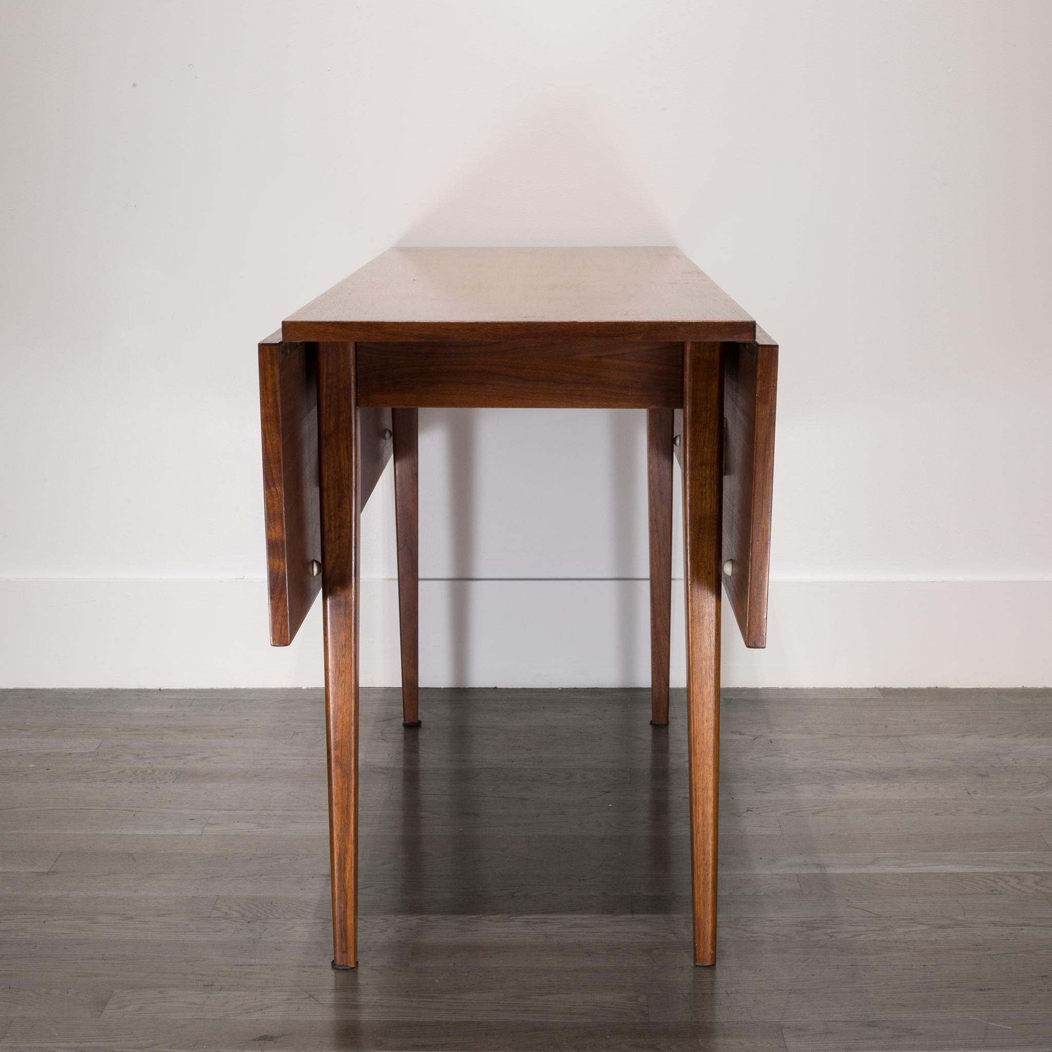 Hibriten Walnut, Mahogany, Rosewood Drop-Leaf Dining Table or Console, c. 1960s 5