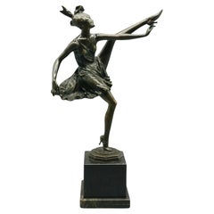 'Hick Kick' An Art Deco Patinated Bronze Sculpture by Bruno Zach