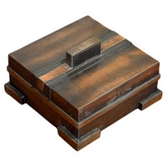 Hickok trinket / jewelry box in a copper metal, circa 1930's