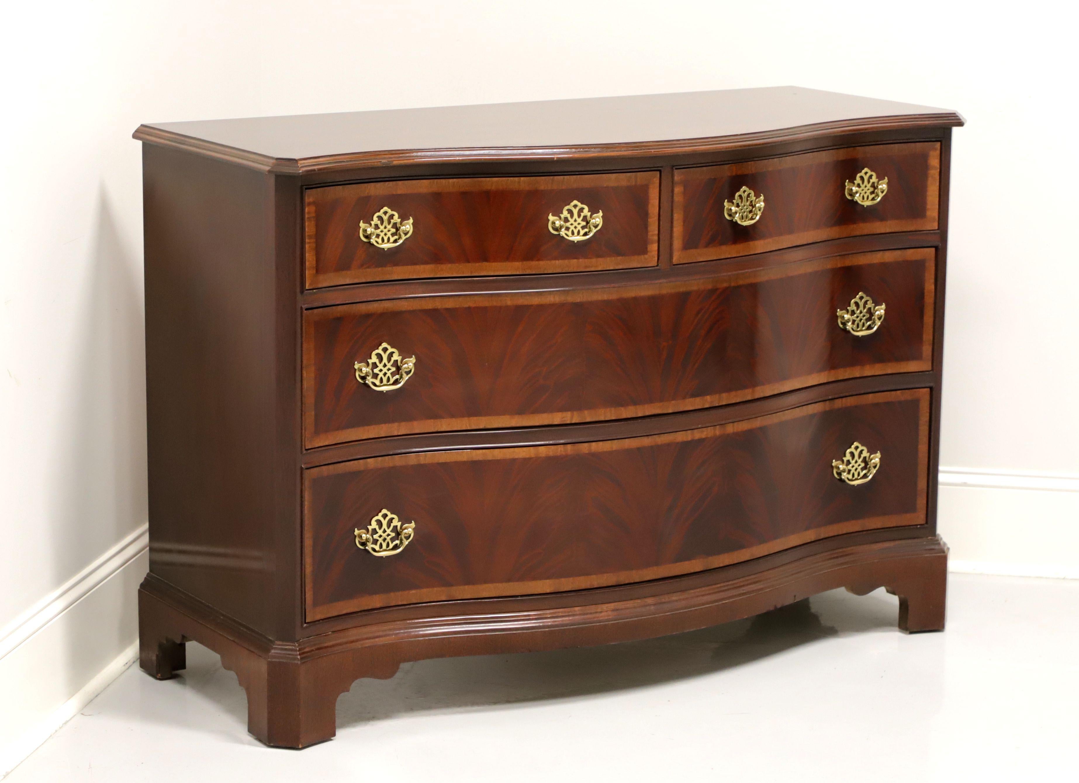 HICKORY American Masterpiece Banded Mahogany Chippendale Bowfront Bachelor Chest 4