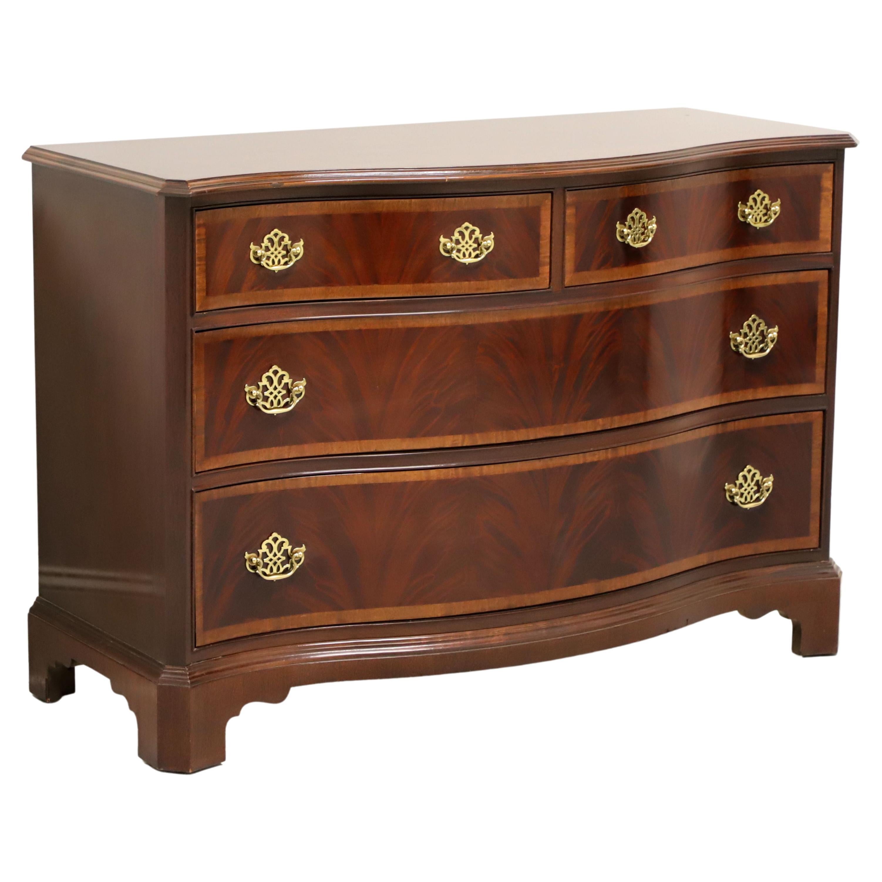 HICKORY American Masterpiece Banded Mahogany Chippendale Bowfront Bachelor Chest