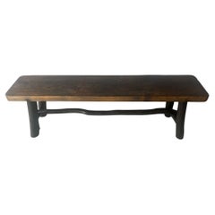 Hickory Bench With Plank Seat From A Ranch