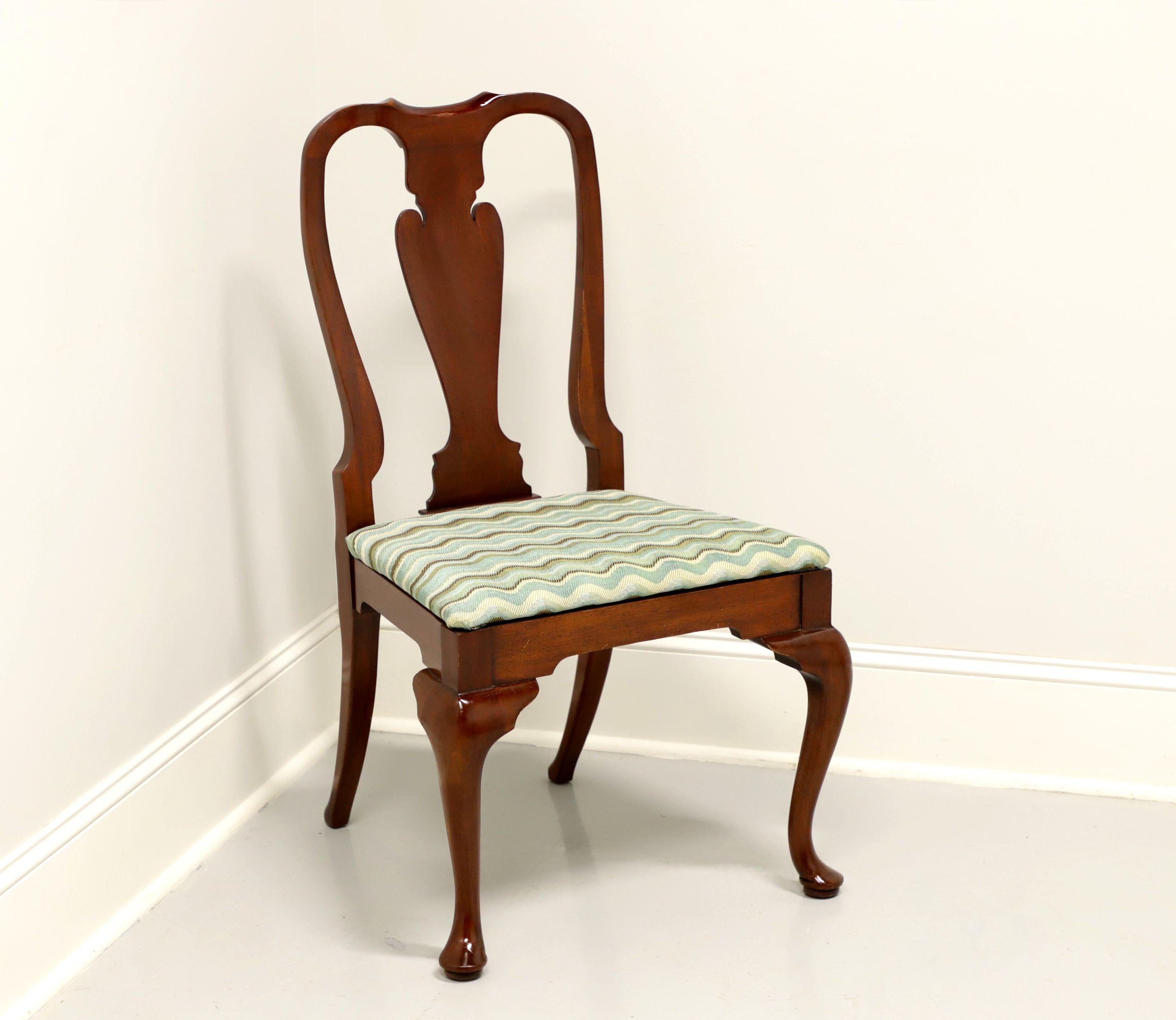 Fabric HICKORY CHAIR Amber Mahogany Queen Anne Dining Side Chair