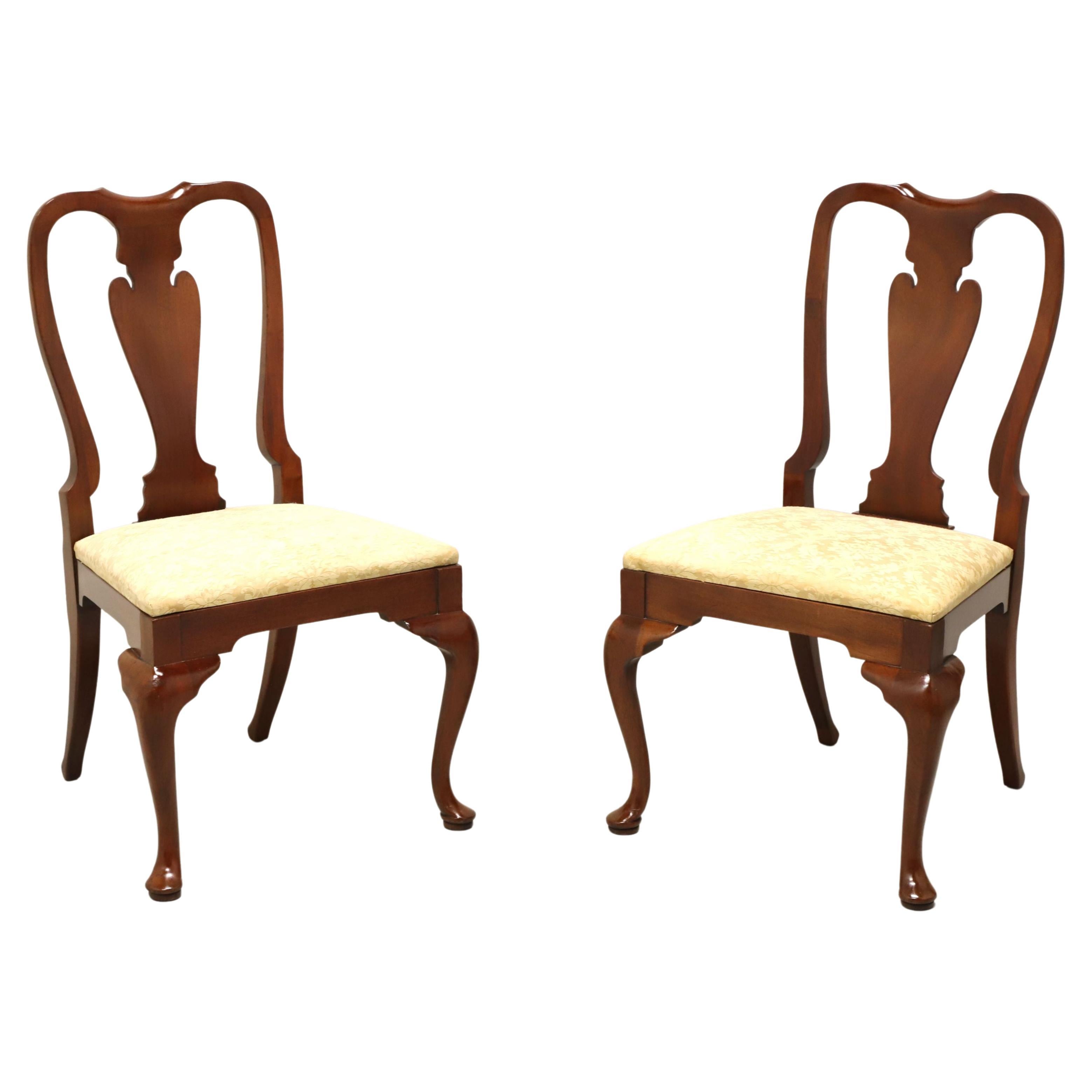 HICKORY CHAIR Amber Mahogany Queen Anne Dining Side Chairs - Pair A