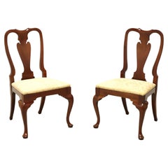 Vintage HICKORY CHAIR Amber Mahogany Queen Anne Dining Side Chairs - Pair A