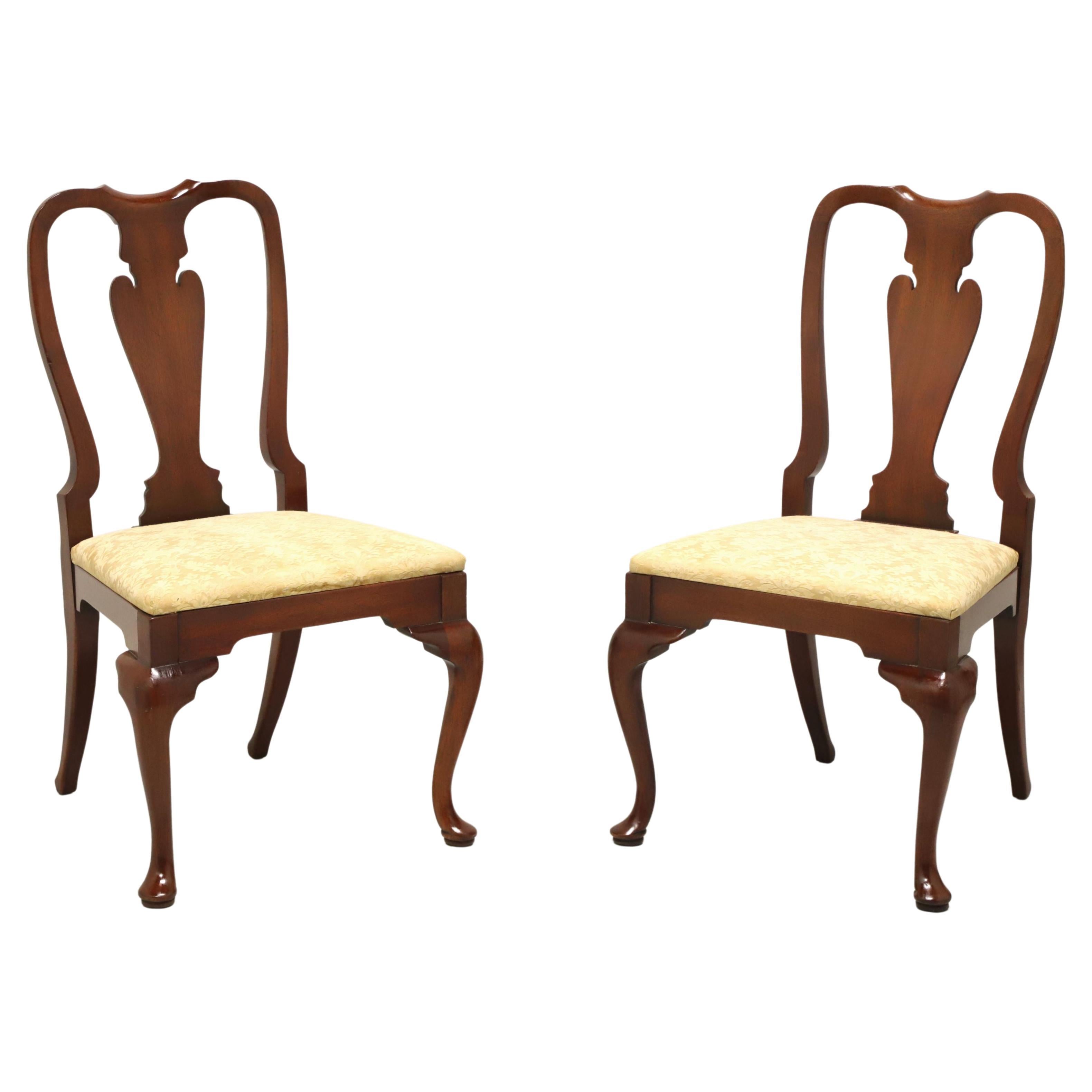 HICKORY CHAIR Amber Mahogany Queen Anne Dining Side Chairs - Pair B